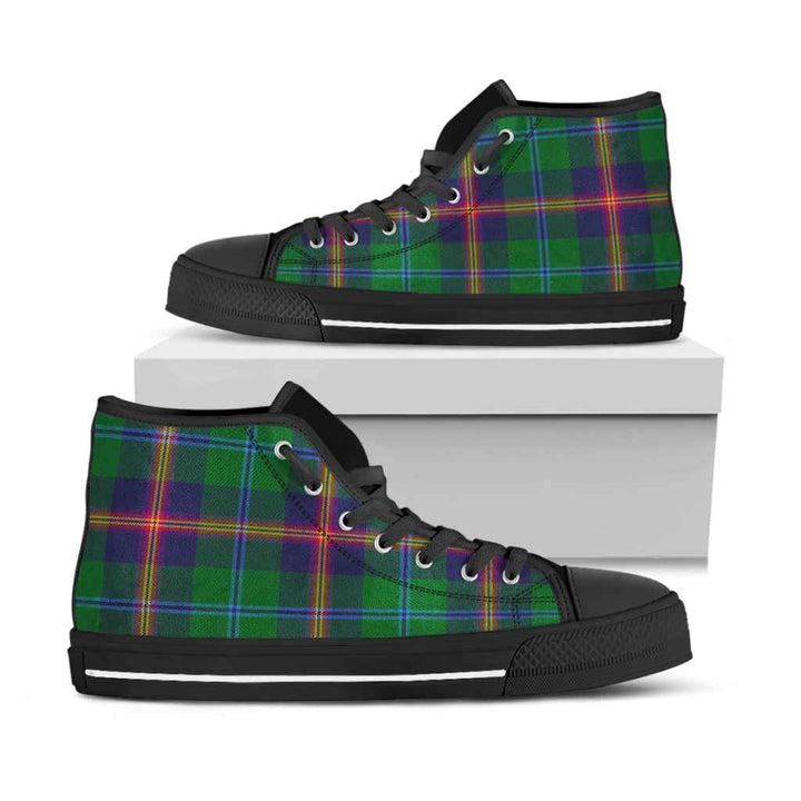Scottish Young Modern Clan Tartan High Top Shoes Black Sole Tartan Plaid