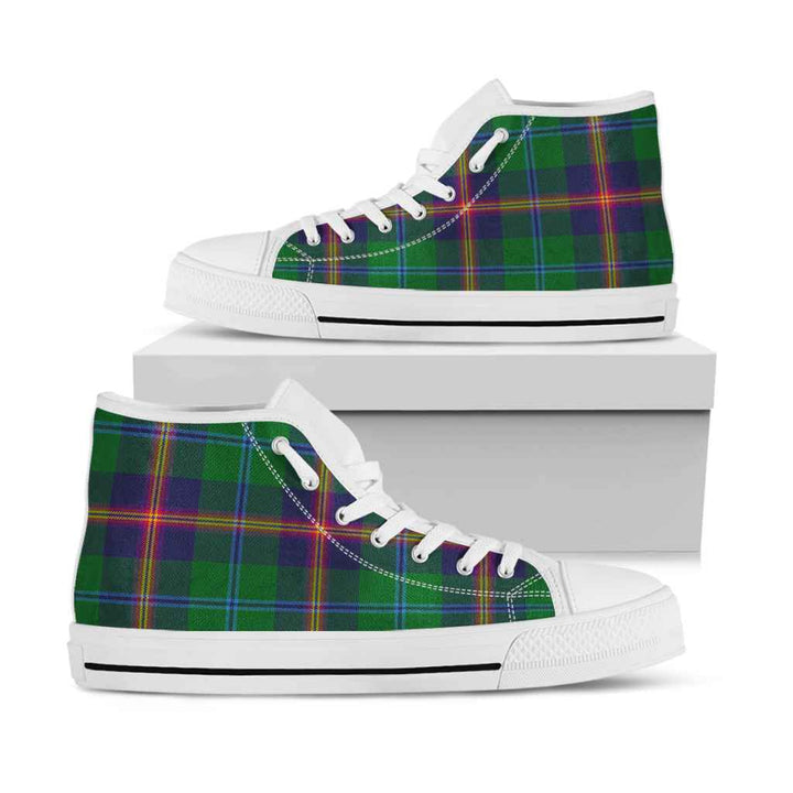 Scottish Young Modern Clan Tartan High Top Shoes White Sole Tartan Plaid