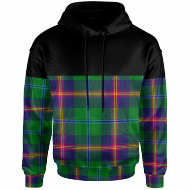 Scottish Young Modern Clan Tartan Hoodie - Horizontal Style Front Side Tartan Plaid