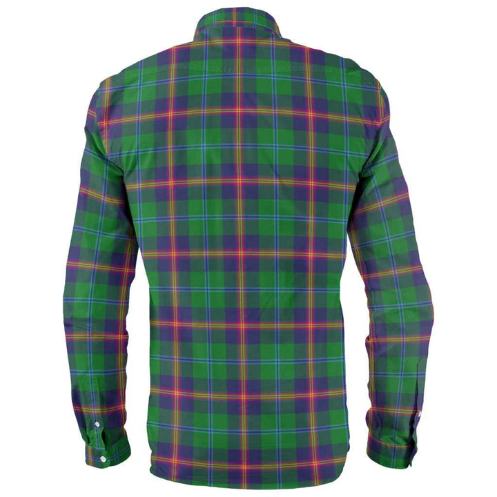 Scottish Young Modern Clan Tartan Long Sleeve Shirt Back Side Tartan Plaid