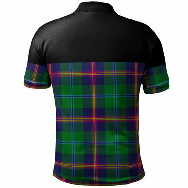 Scottish Young Modern Clan Tartan Polo Shirt - Horizontal Style Back Side Tartan Plaid