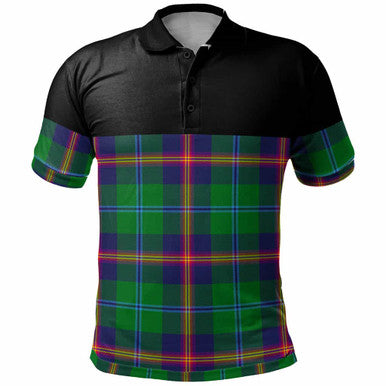 Scottish Young Modern Clan Tartan Polo Shirt - Horizontal Style Front Side Tartan Plaid