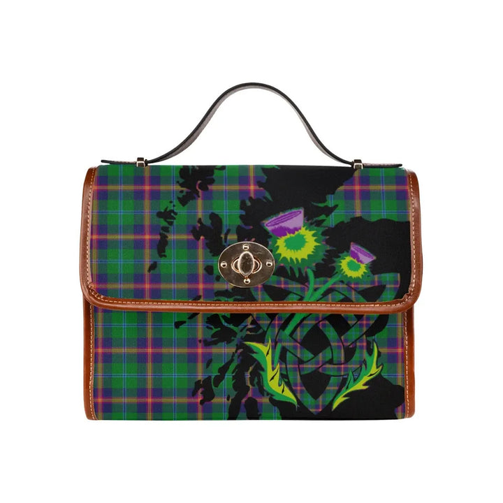 Scottish Young Modern Clan Tartan Waterproof Canvas Bag With Thistle Tartan Plaid 1