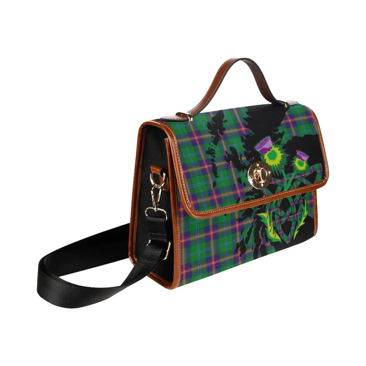 Scottish Young Modern Clan Tartan Waterproof Canvas Bag With Thistle Tartan Plaid 3