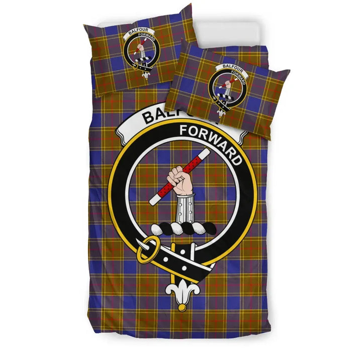 Scottish Balfour Clan Crest Tartan Bedding Set Tartan Plaid 1