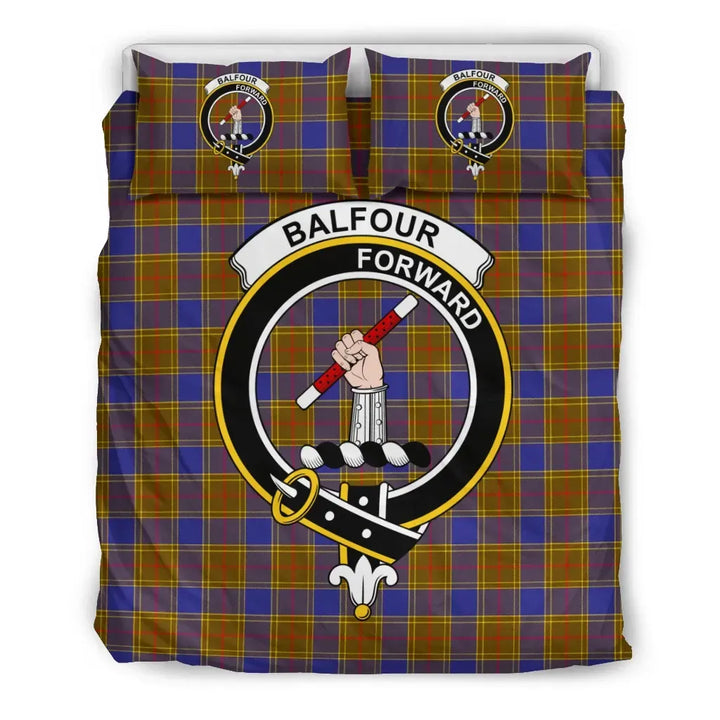 Scottish Balfour Clan Crest Tartan Bedding Set Tartan Plaid 2