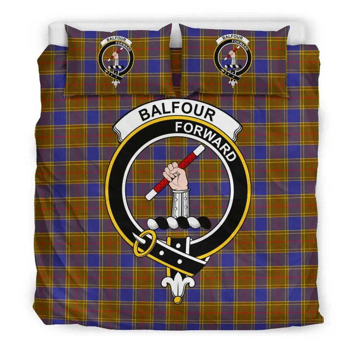 Scottish Balfour Clan Crest Tartan Bedding Set Tartan Plaid 3