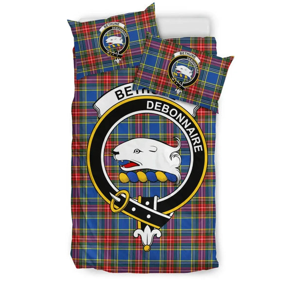 Scottish Bethune Clan Crest Tartan Bedding Set Tartan Plaid 1