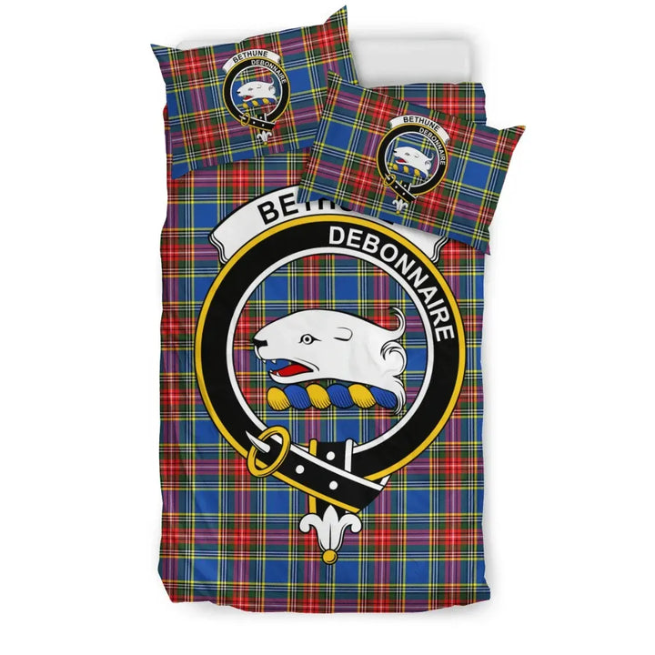 Scottish Bethune Clan Crest Tartan Bedding Set Tartan Plaid 1