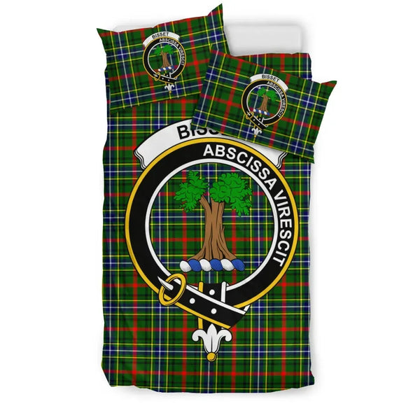 Scottish Bisset Clan Crest Tartan Bedding Set Tartan Plaid 1