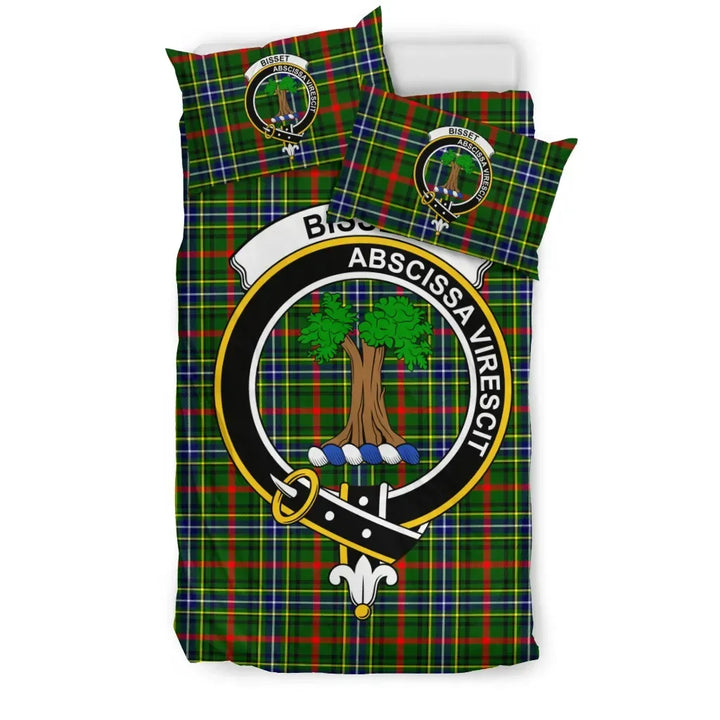 Scottish Bisset Clan Crest Tartan Bedding Set Tartan Plaid 1