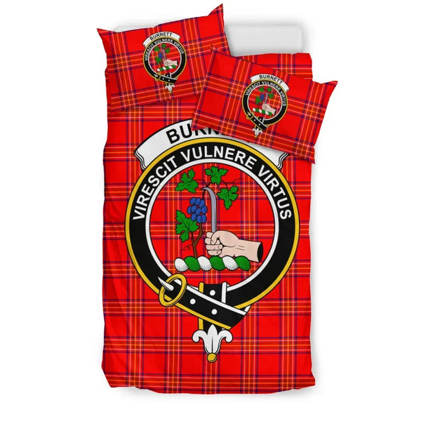 Scottish Burnett Clan Crest Tartan Bedding Set Tartan Plaid 1