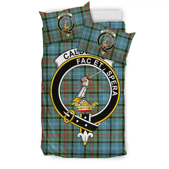 Scottish Caldwell Clan Crest Tartan Bedding Set Tartan Plaid 1