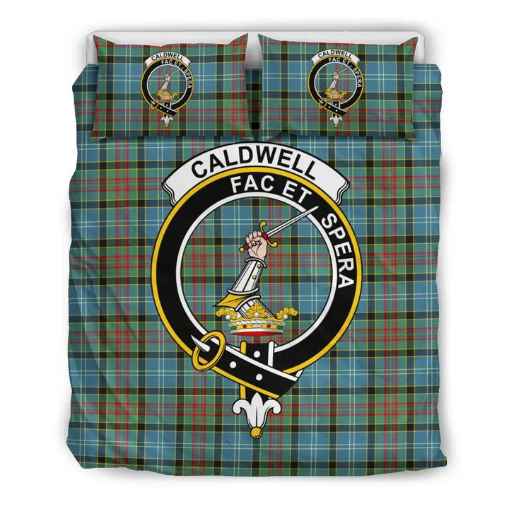 Scottish Caldwell Clan Crest Tartan Bedding Set Tartan Plaid 2