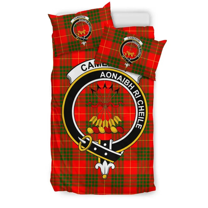 Scottish Cameron Clan Crest Tartan Bedding Set Tartan Plaid 1