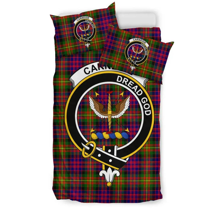 Scottish Carnegie Clan Crest Tartan Bedding Set Tartan Plaid 1