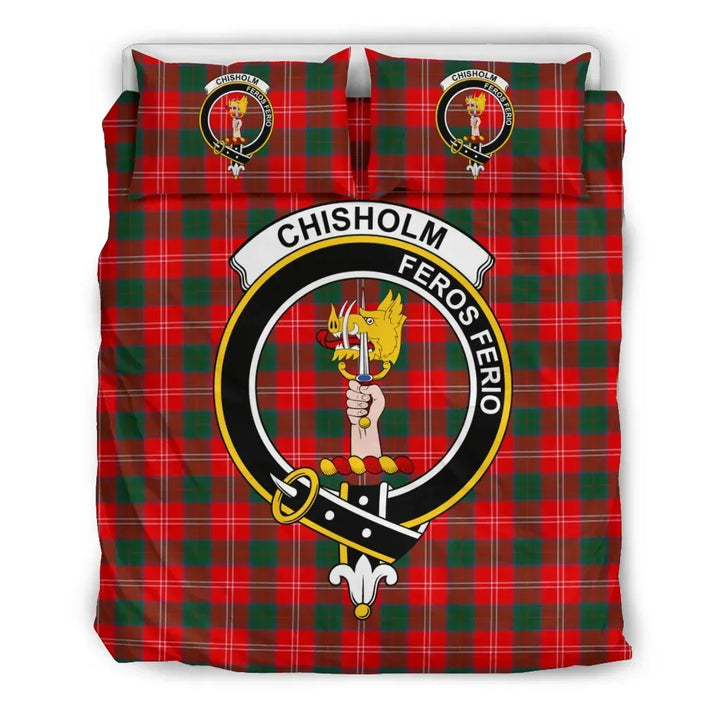 Scottish Chisholm Clan Crest Tartan Bedding Set Tartan Plaid 2