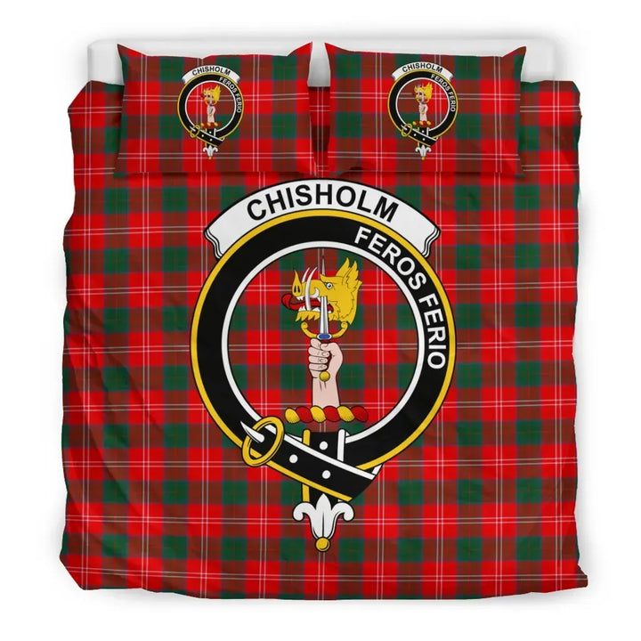 Scottish Chisholm Clan Crest Tartan Bedding Set Tartan Plaid 3