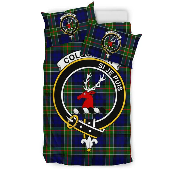 Scottish Colquhoun Clan Crest Tartan Bedding Set Tartan Plaid 1