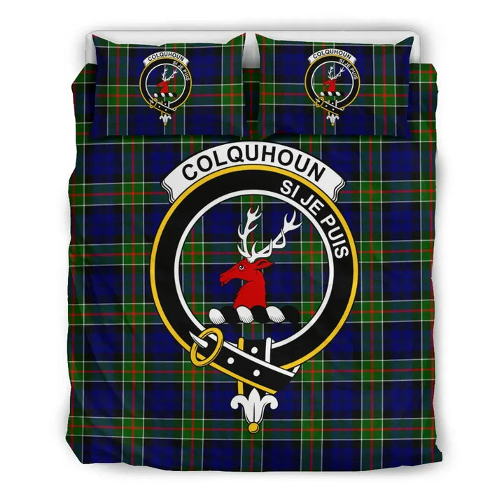 Scottish Colquhoun Clan Crest Tartan Bedding Set Tartan Plaid 2
