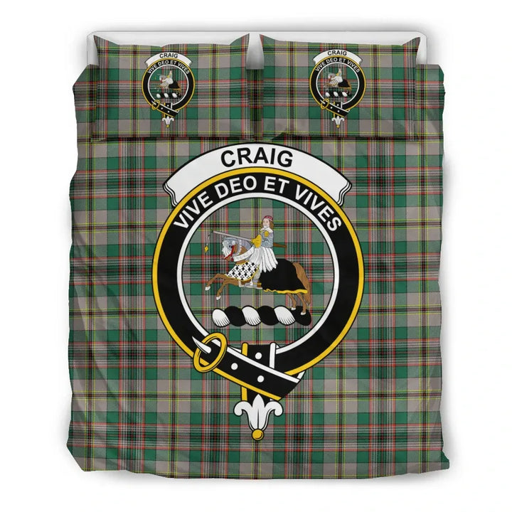 Scottish Craig Clan Crest Tartan Bedding Set Tartan Plaid 2