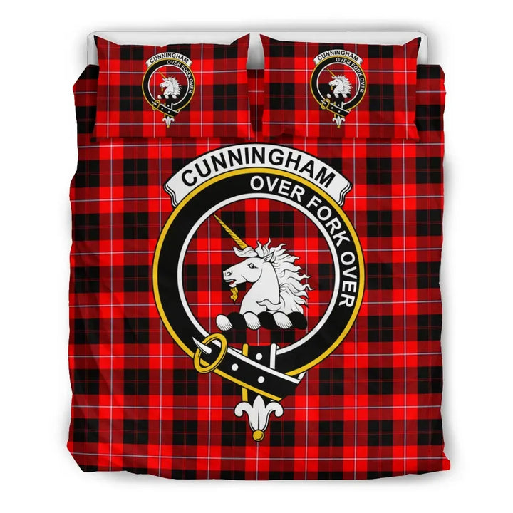 Scottish Cunningham Clan Crest Tartan Bedding Set Tartan Plaid 2