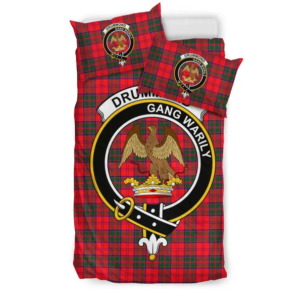 Scottish Drummond Clan Crest Tartan Bedding Set Tartan Plaid 1