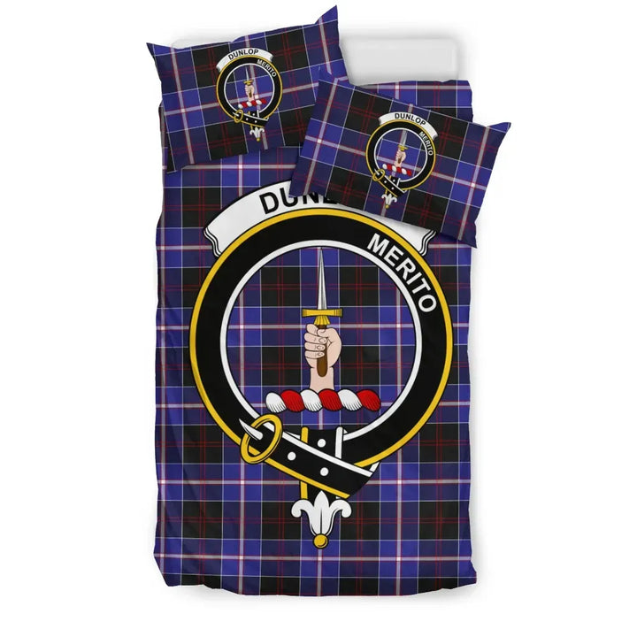 Scottish Dunlop Clan Crest Tartan Bedding Set Tartan Plaid 1