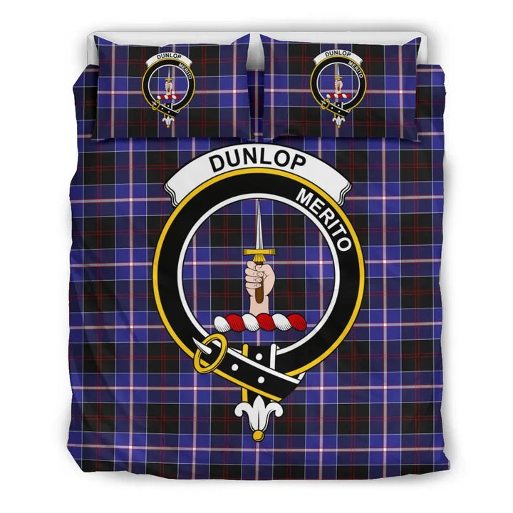 Scottish Dunlop Clan Crest Tartan Bedding Set Tartan Plaid 2