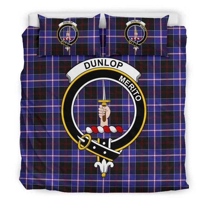 Scottish Dunlop Clan Crest Tartan Bedding Set Tartan Plaid 3