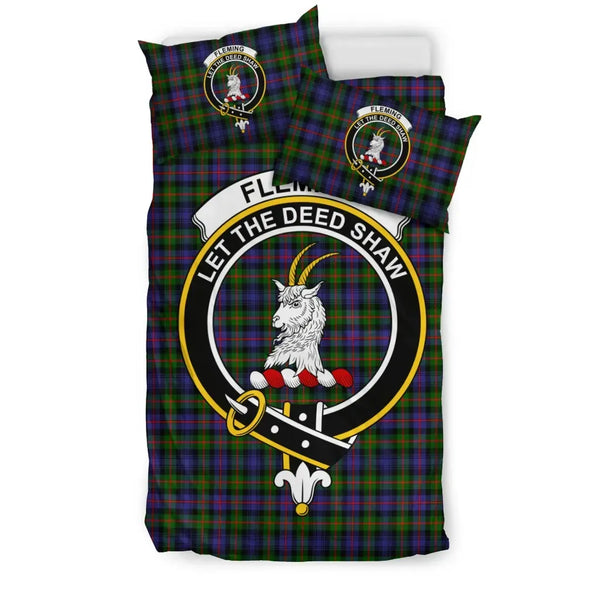 Scottish Fleming Clan Crest Tartan Bedding Set Tartan Plaid 1