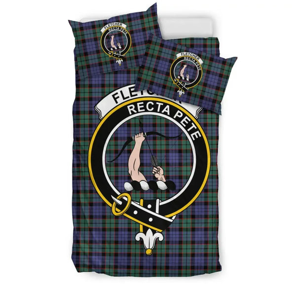 Scottish Fletcher Clan Crest Tartan Bedding Set Tartan Plaid 1