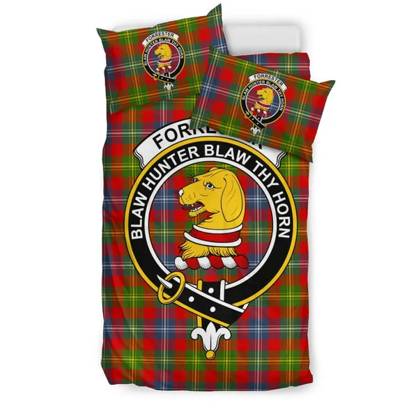 Scottish Forrester Clan Crest Tartan Bedding Set Tartan Plaid 1