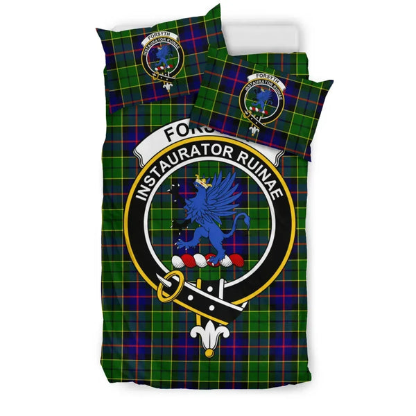Scottish Forsyth Clan Crest Tartan Bedding Set Tartan Plaid 1