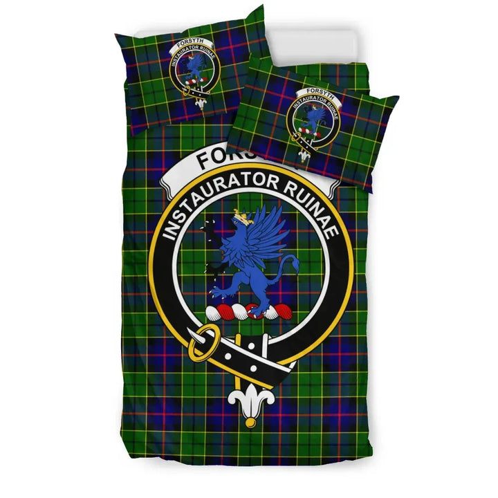 Scottish Forsyth Clan Crest Tartan Bedding Set Tartan Plaid 1
