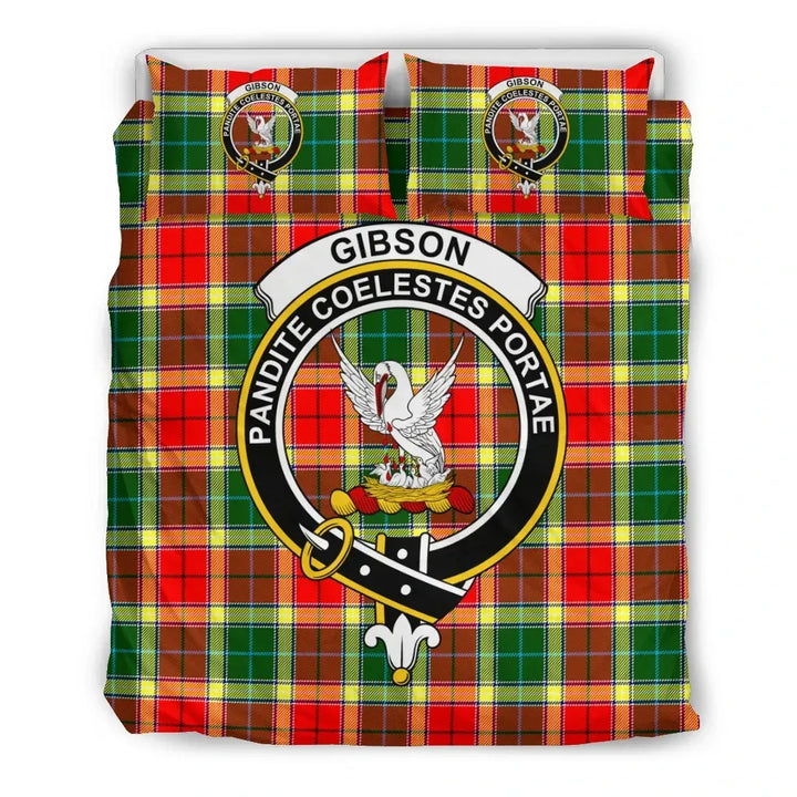 Scottish Gibson Clan Crest Tartan Bedding Set Tartan Plaid 2