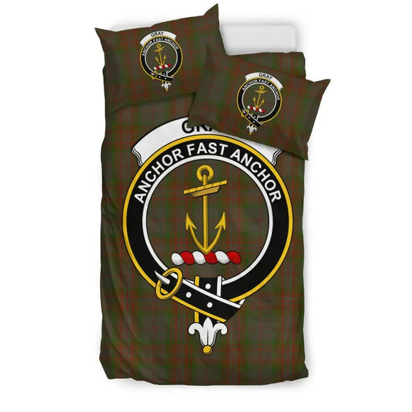 Scottish Gray Clan Crest Tartan Bedding Set Tartan Plaid 1