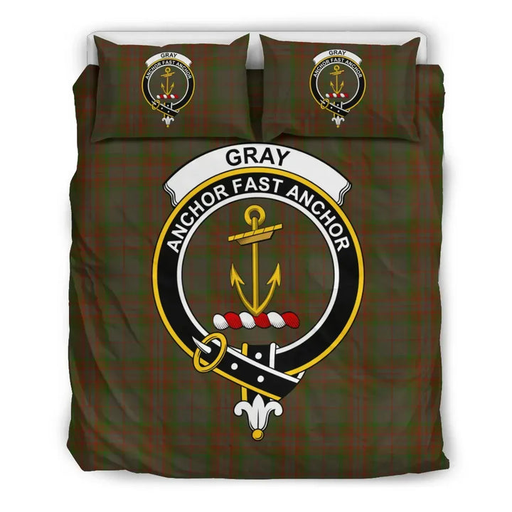 Scottish Gray Clan Crest Tartan Bedding Set Tartan Plaid 2