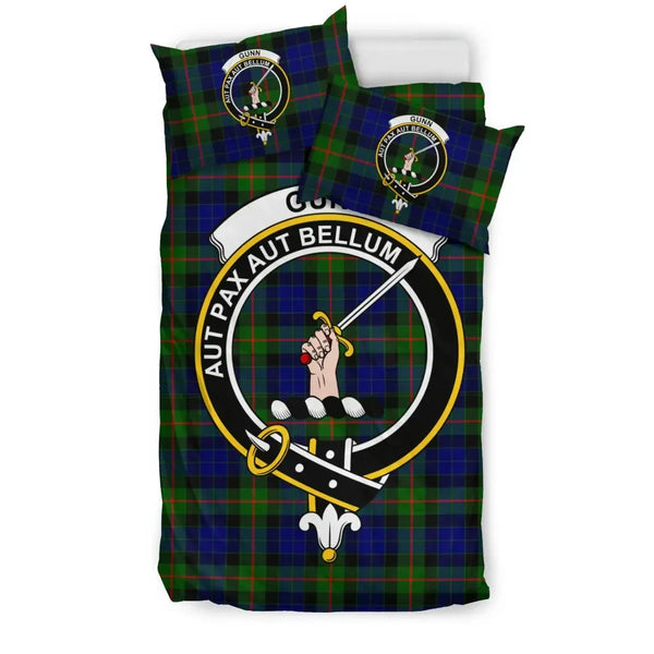 Scottish Gunn Clan Crest Tartan Bedding Set Tartan Plaid 1