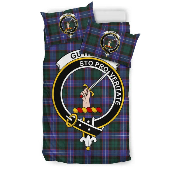 Scottish Guthrie Clan Crest Tartan Bedding Set Tartan Plaid 1
