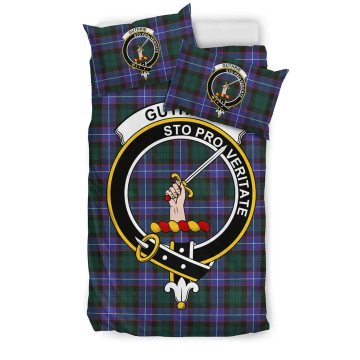 Scottish Guthrie Clan Crest Tartan Bedding Set Tartan Plaid 1