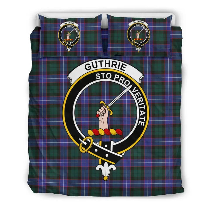 Scottish Guthrie Clan Crest Tartan Bedding Set Tartan Plaid 2