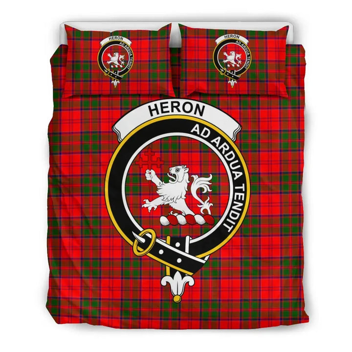 Scottish Heron Clan Crest Tartan Bedding Set Tartan Plaid 2