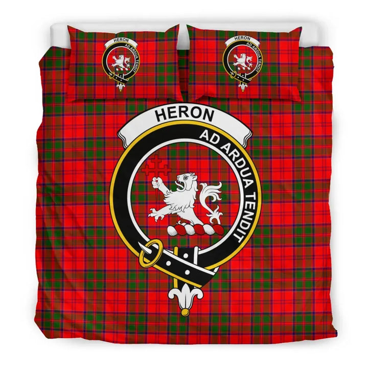 Scottish Heron Clan Crest Tartan Bedding Set Tartan Plaid 3