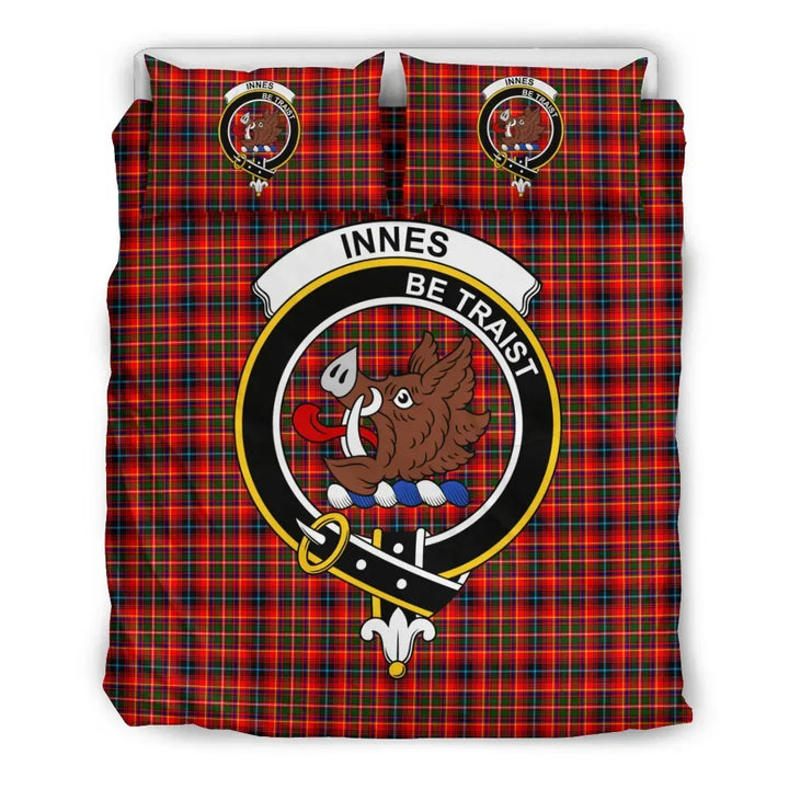 Scottish Innes Clan Crest Tartan Bedding Set Tartan Plaid 2