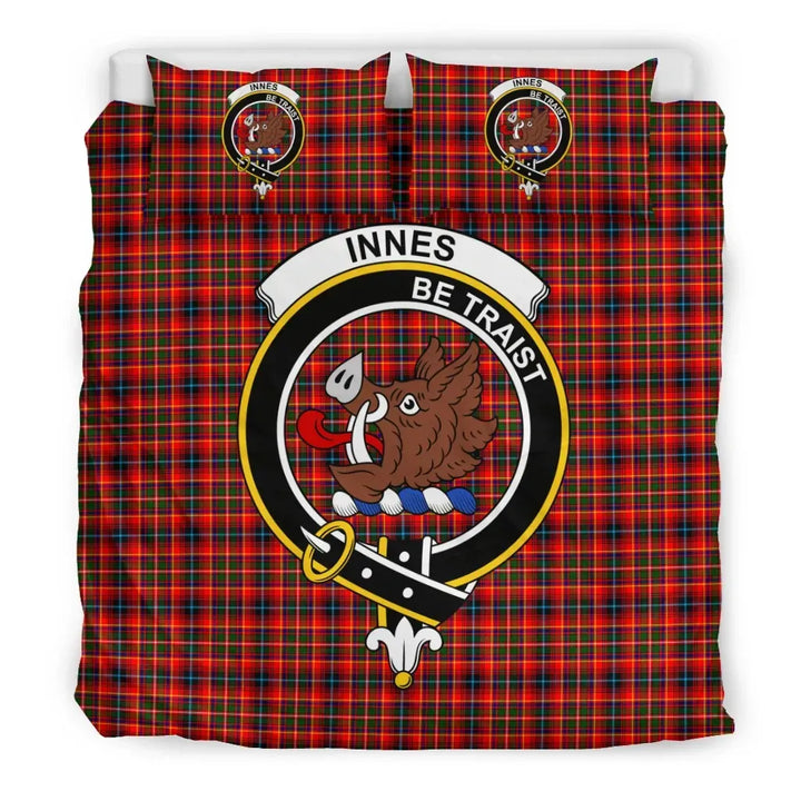 Scottish Innes Clan Crest Tartan Bedding Set Tartan Plaid 3