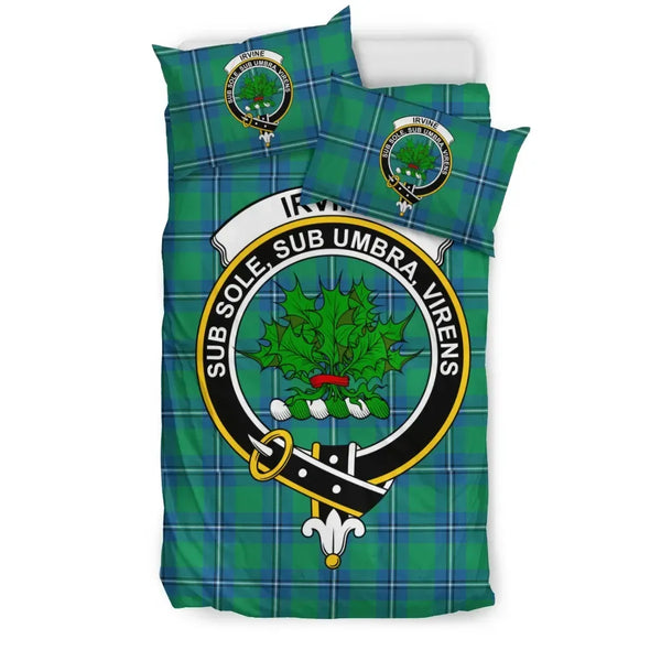 Scottish Irvine Clan Crest Tartan Bedding Set Tartan Plaid 1