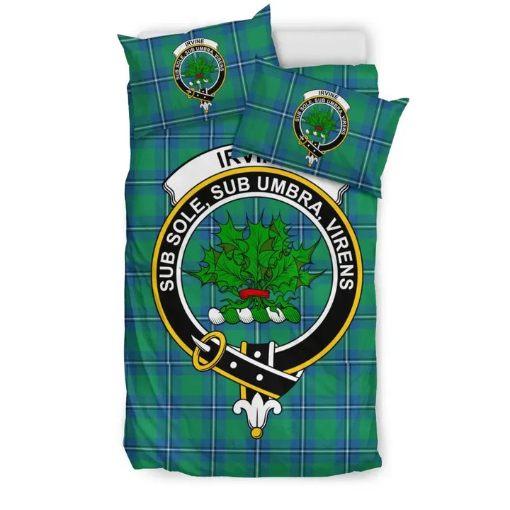 Scottish Irvine Clan Crest Tartan Bedding Set Tartan Plaid 1