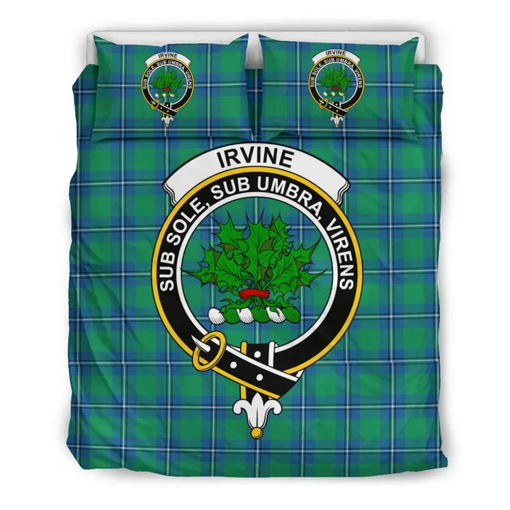 Scottish Irvine Clan Crest Tartan Bedding Set Tartan Plaid 2