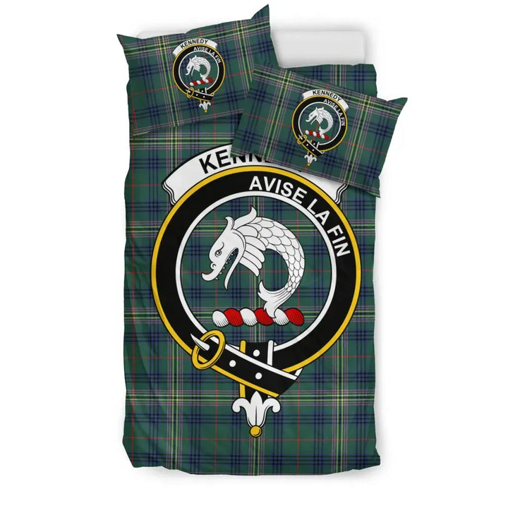 Scottish Kennedy Clan Crest Tartan Bedding Set Tartan Plaid 1
